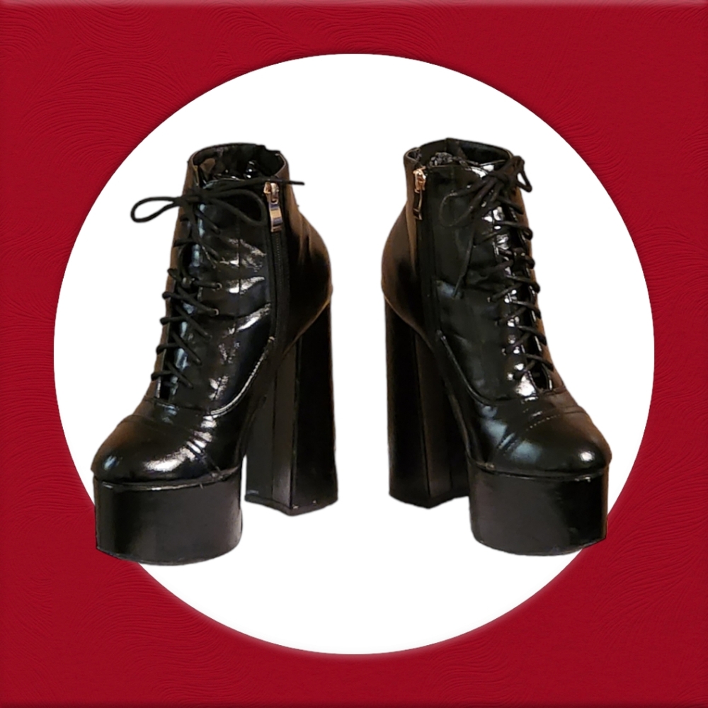 Source Unknown Black Platform Shoes - image 7